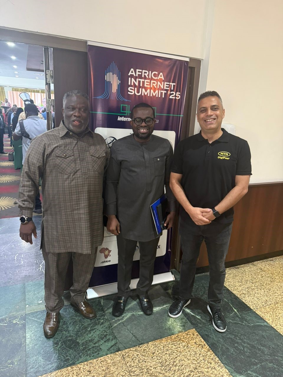 A picture of Ibrahim Misto, Edmund Fianko - NCA Director General, Hon Alfred Gaisie - MCE for Korley Klottey Municipal Assembly at the Summit.